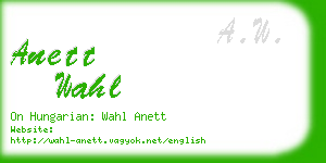 anett wahl business card